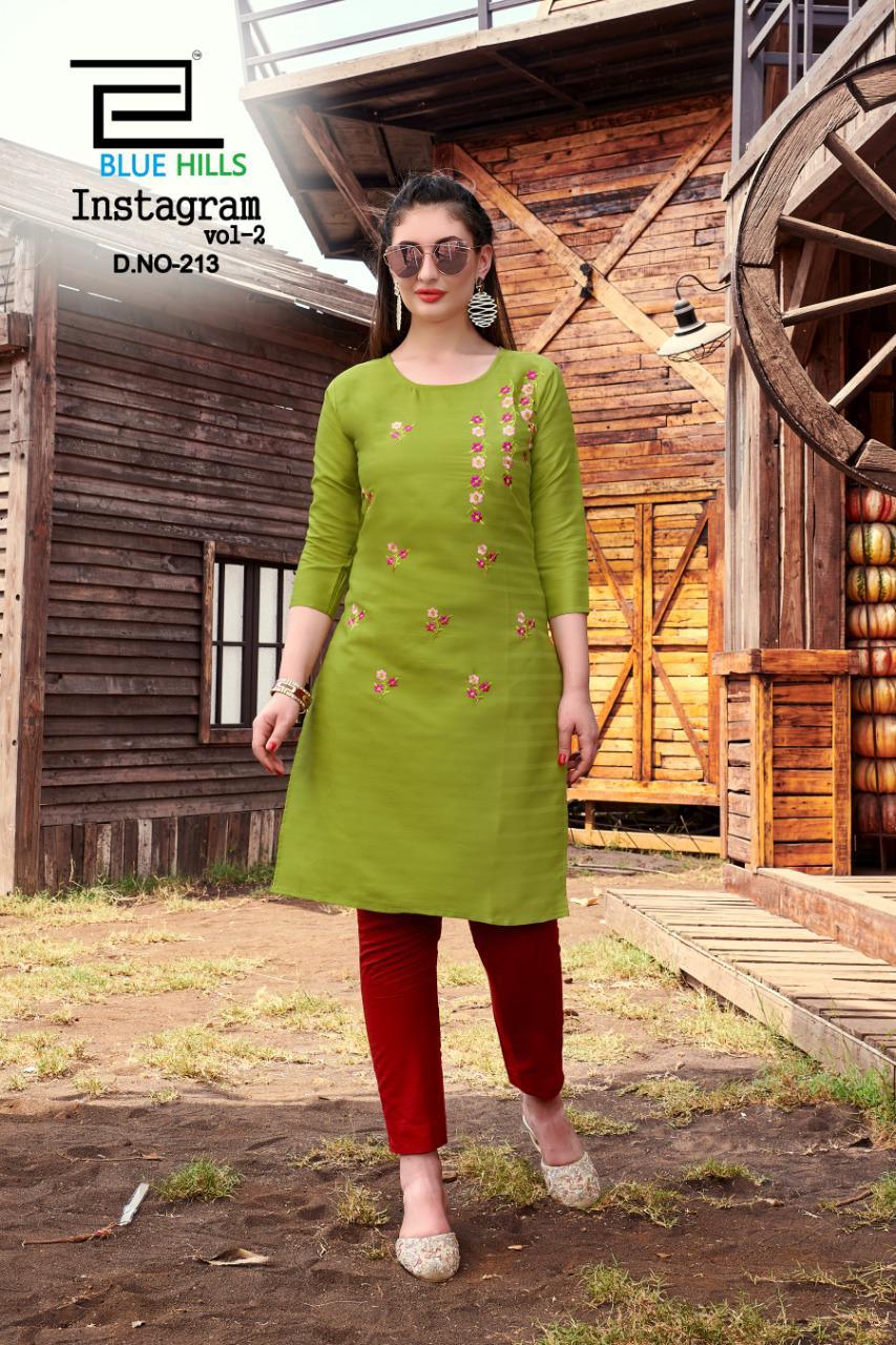 Blue Hills Instagram Vol 2 Designer Kurti Catalog Buy Low Rate Collection
