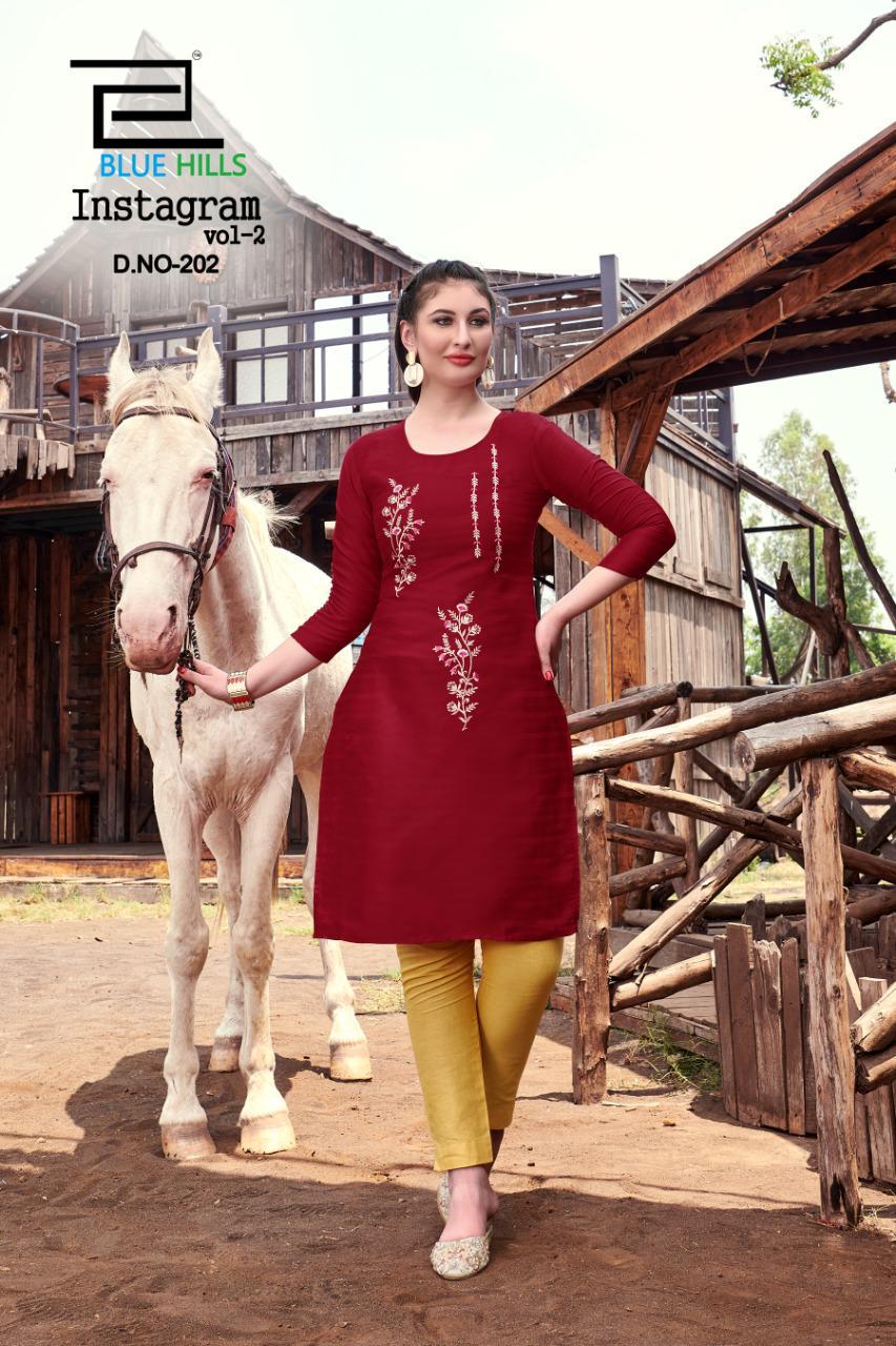Blue Hills Instagram Vol 2 Designer Kurti Catalog Buy Low Rate Collection