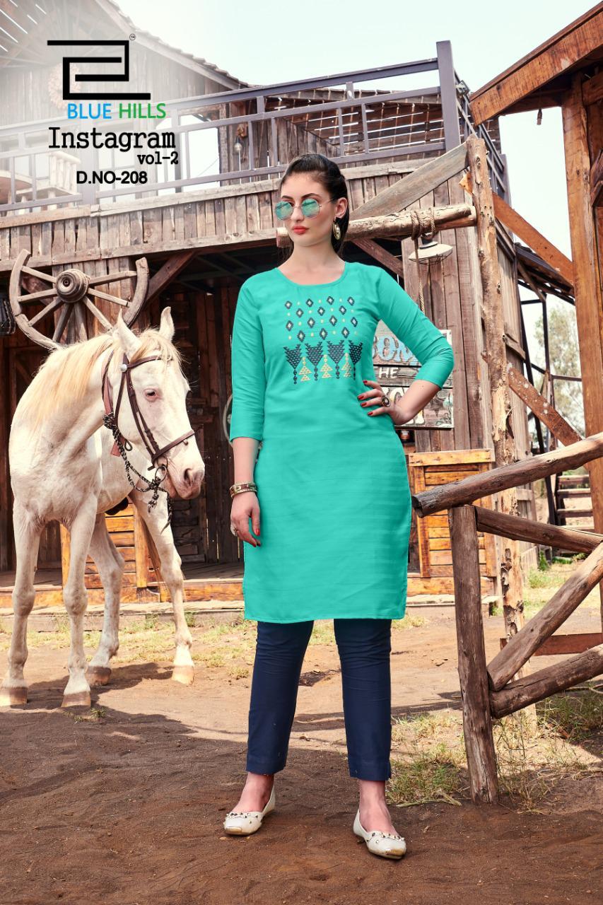 Blue Hills Instagram Vol 2 Designer Kurti Catalog Buy Low Rate Collection