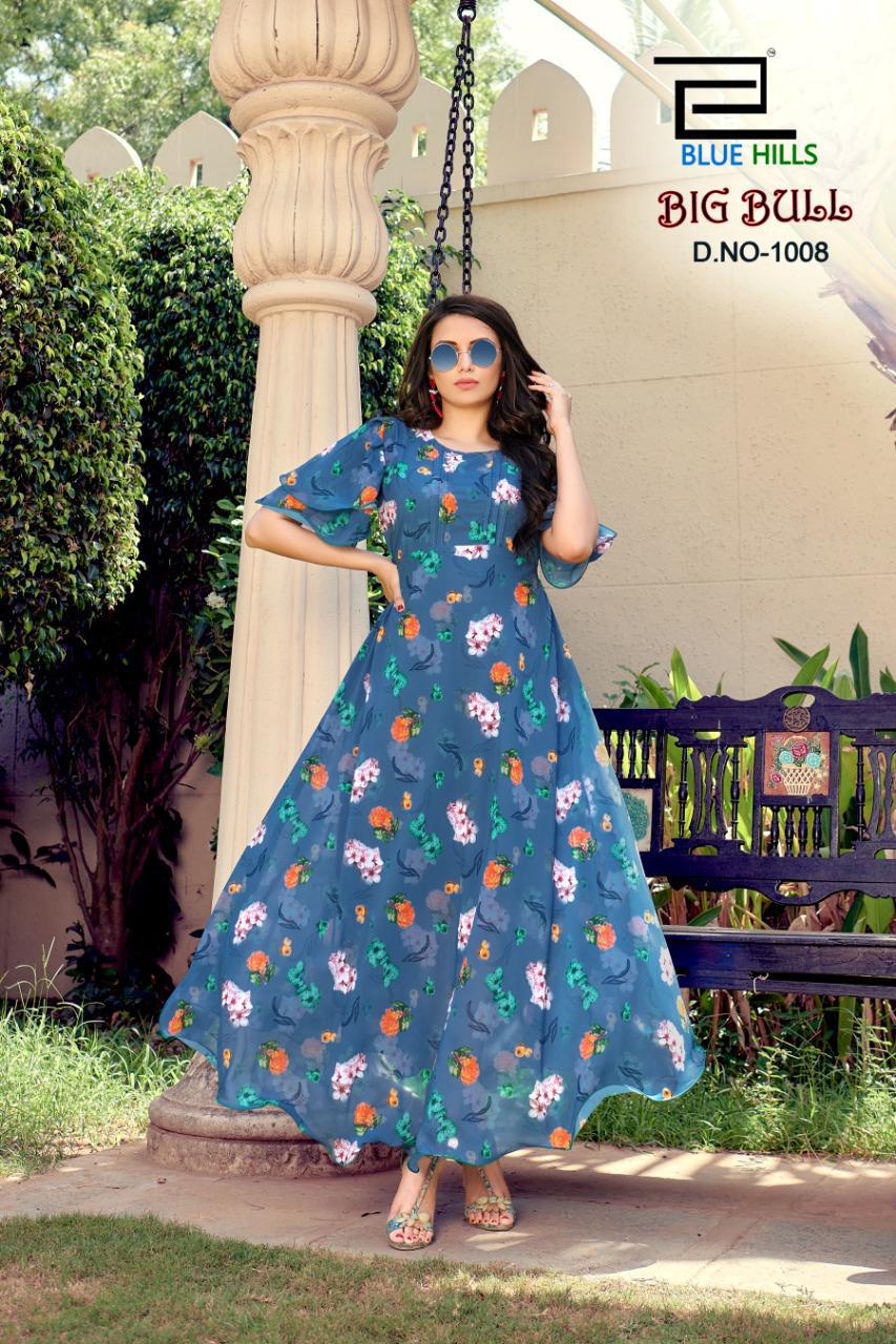 Blue Hills Big Bull  Vol 1 Flair Printed Buy Pure Chiffon Digital Print Party Wear  Catalog