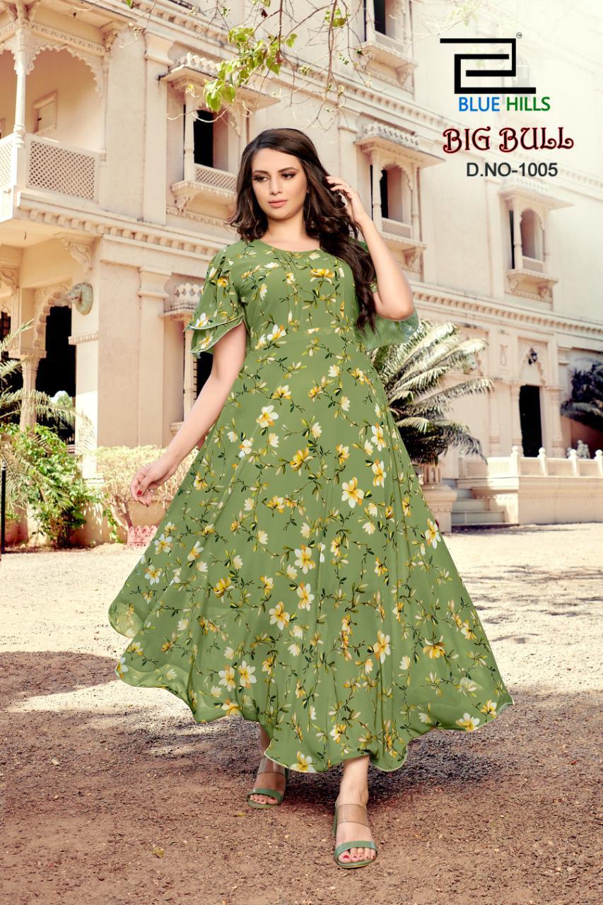 Blue Hills Big Bull  Vol 1 Flair Printed Buy Pure Chiffon Digital Print Party Wear  Catalog