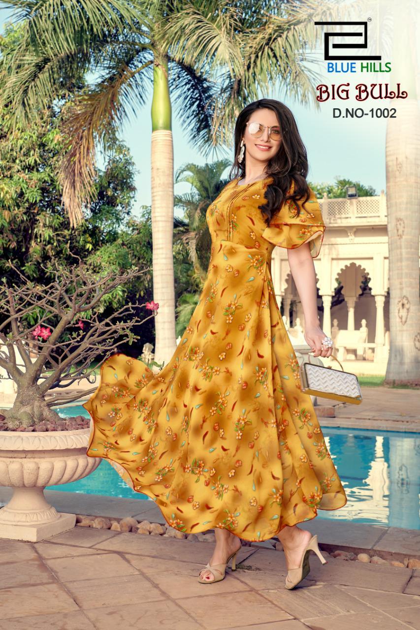 Blue Hills Big Bull  Vol 1 Flair Printed Buy Pure Chiffon Digital Print Party Wear  Catalog