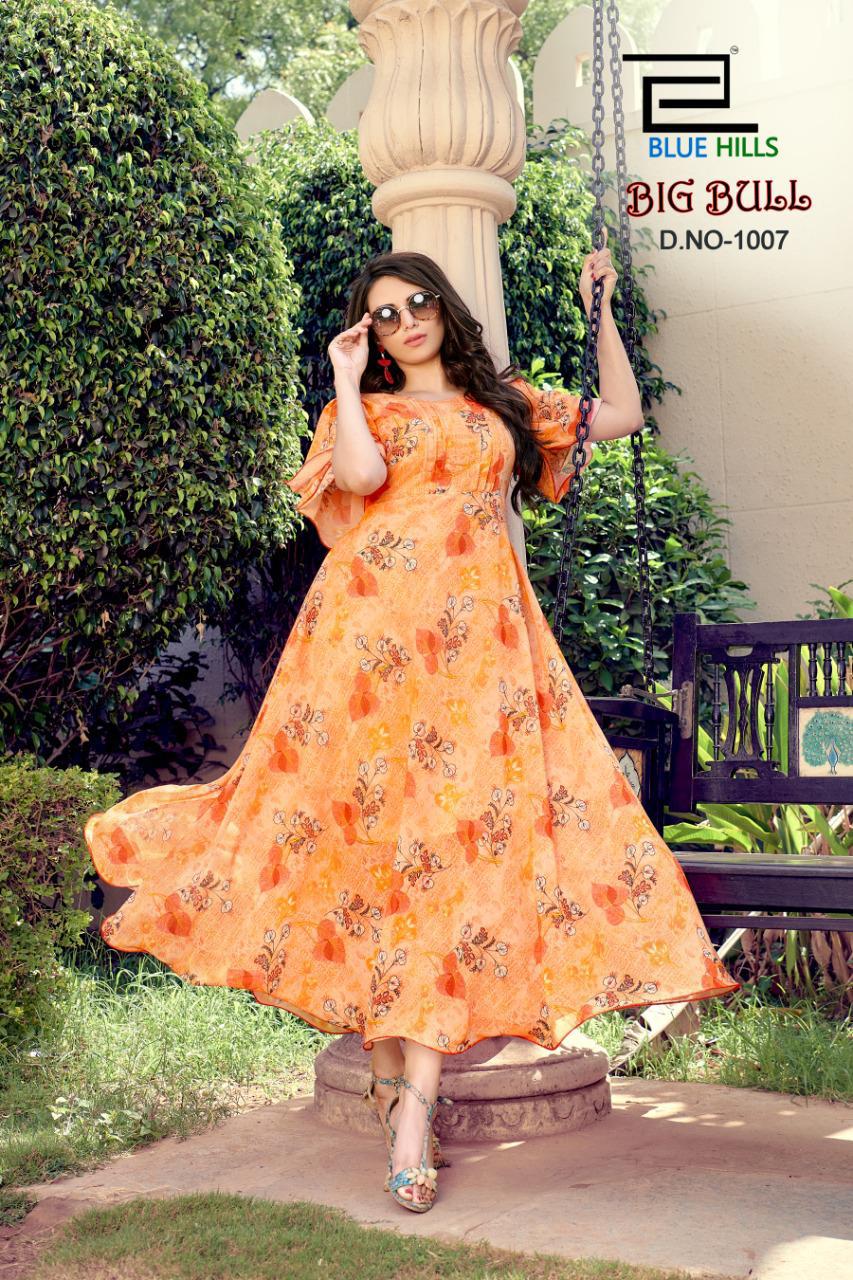 Blue Hills Big Bull  Vol 1 Flair Printed Buy Pure Chiffon Digital Print Party Wear  Catalog