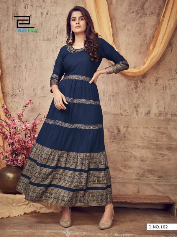 Blue Hills Leela 3 Fancy Kurtis - Buy Designer Fancy Party Wear Kurtis