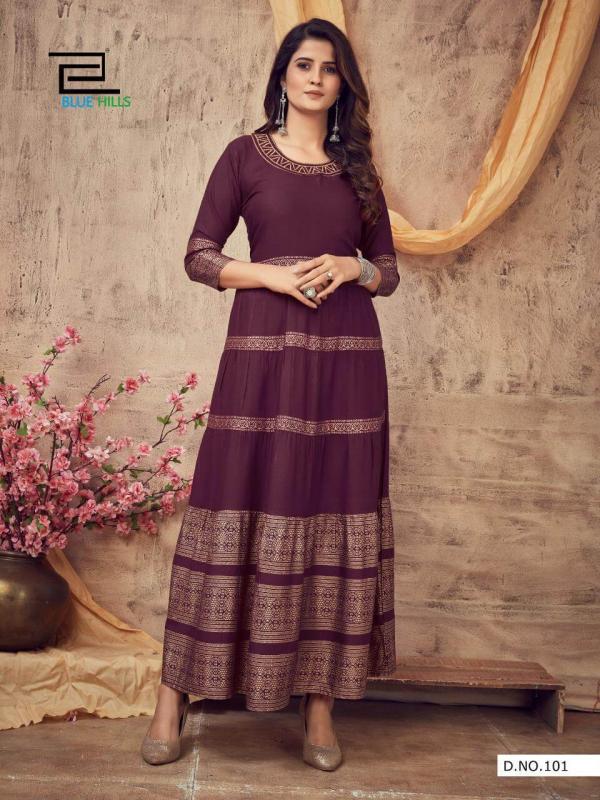 Blue Hills Leela 3 Fancy Kurtis - Buy Designer Fancy Party Wear Kurtis