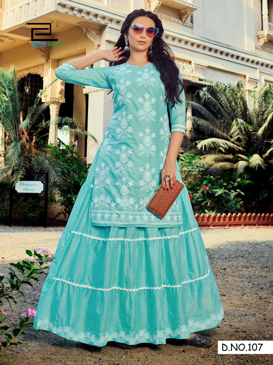 Blue Hills Retro Skirt Vol 1  Fancy Buy Wholesale Designer Kurti With Bottom In India