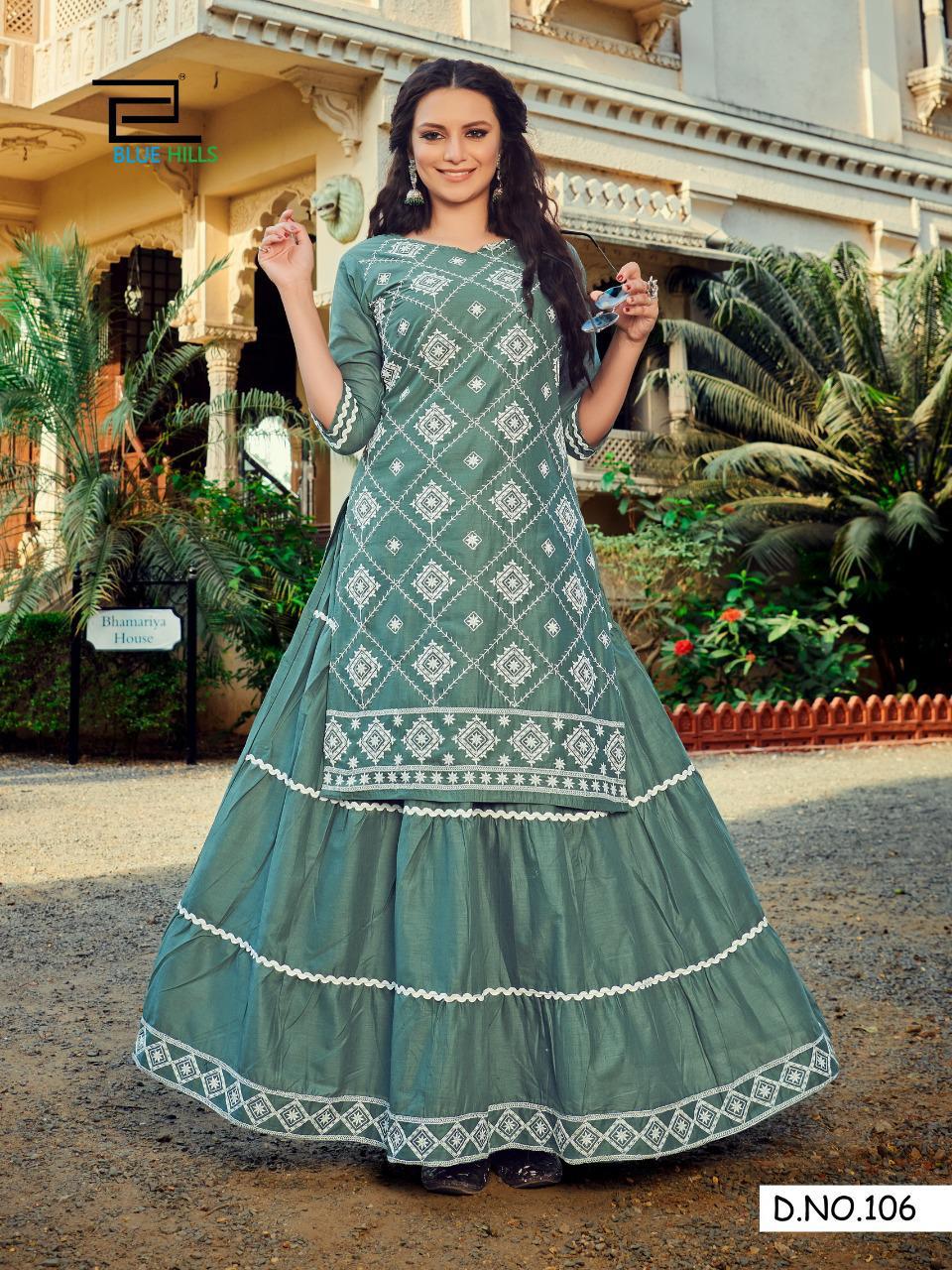 Blue Hills Retro Skirt Vol 1  Fancy Buy Wholesale Designer Kurti With Bottom In India