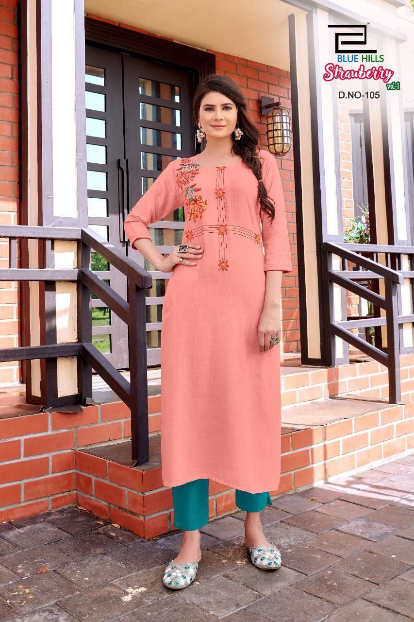 No1 Online Kurti Store in India | Designer Peach Kurti-Pink Kurti