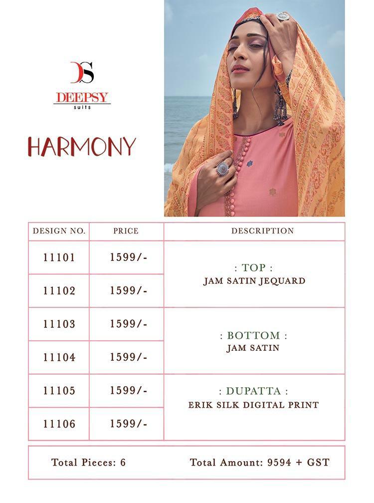 Deepsy Harmony Jam Satin Designer Festive Wear Salwar Kameez  Catalog