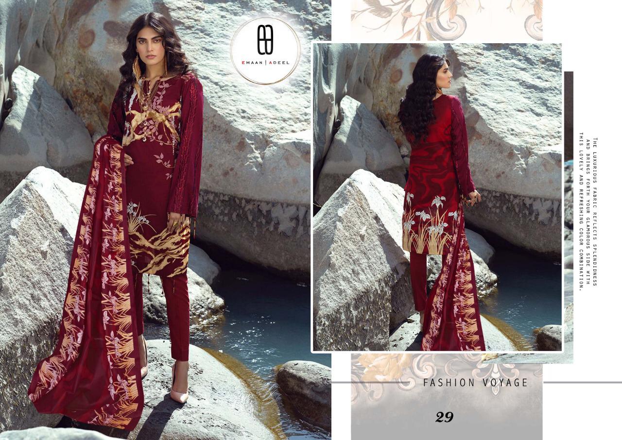 Emaan Adeel Vol 3 Pure Lawn Karachi Cotton Dress Material With Low Rate