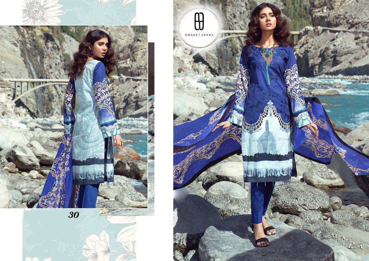 Emaan Adeel Vol 3 Pure Lawn Karachi Cotton Dress Material With Low Rate