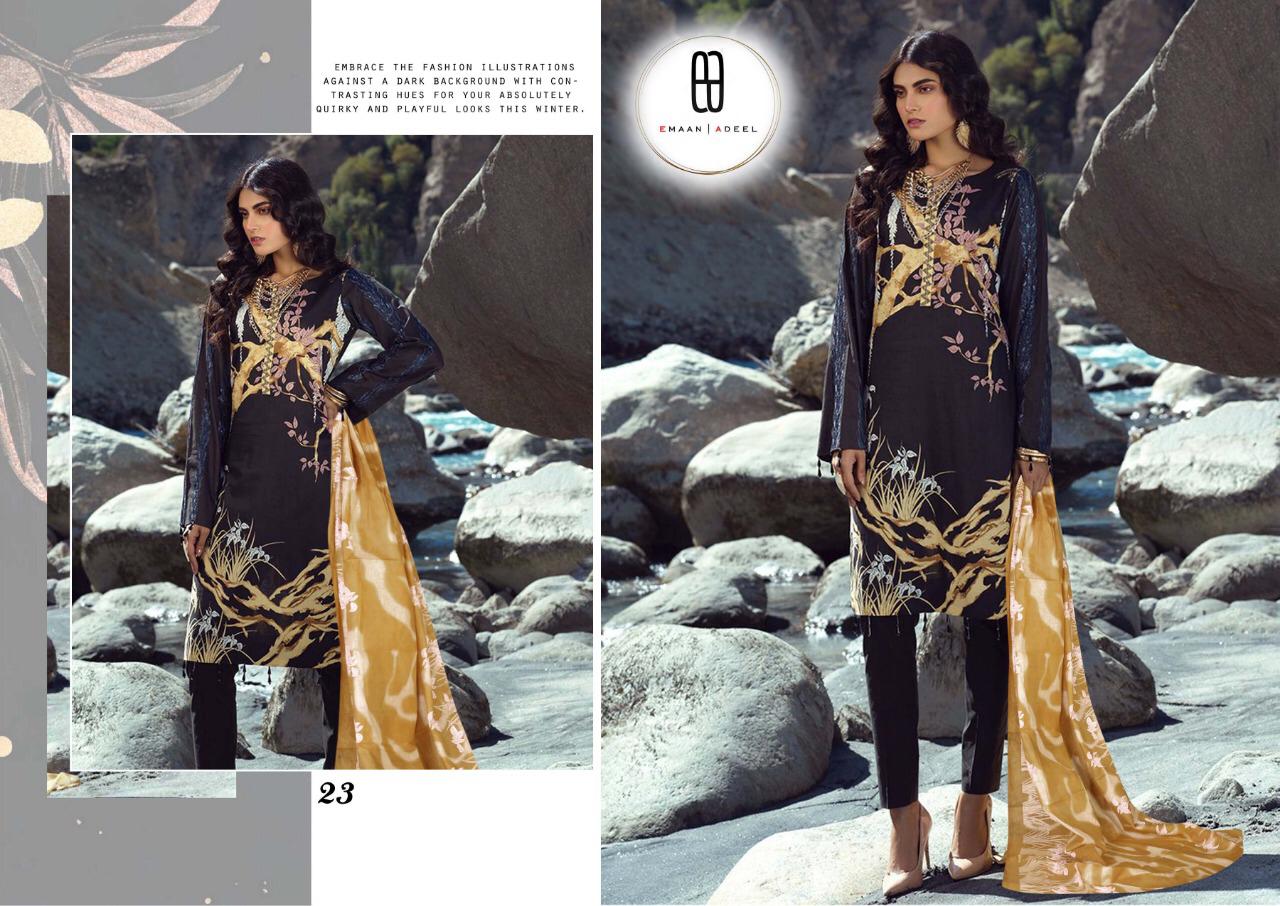 Emaan Adeel Vol 3 Pure Lawn Karachi Cotton Dress Material With Low Rate