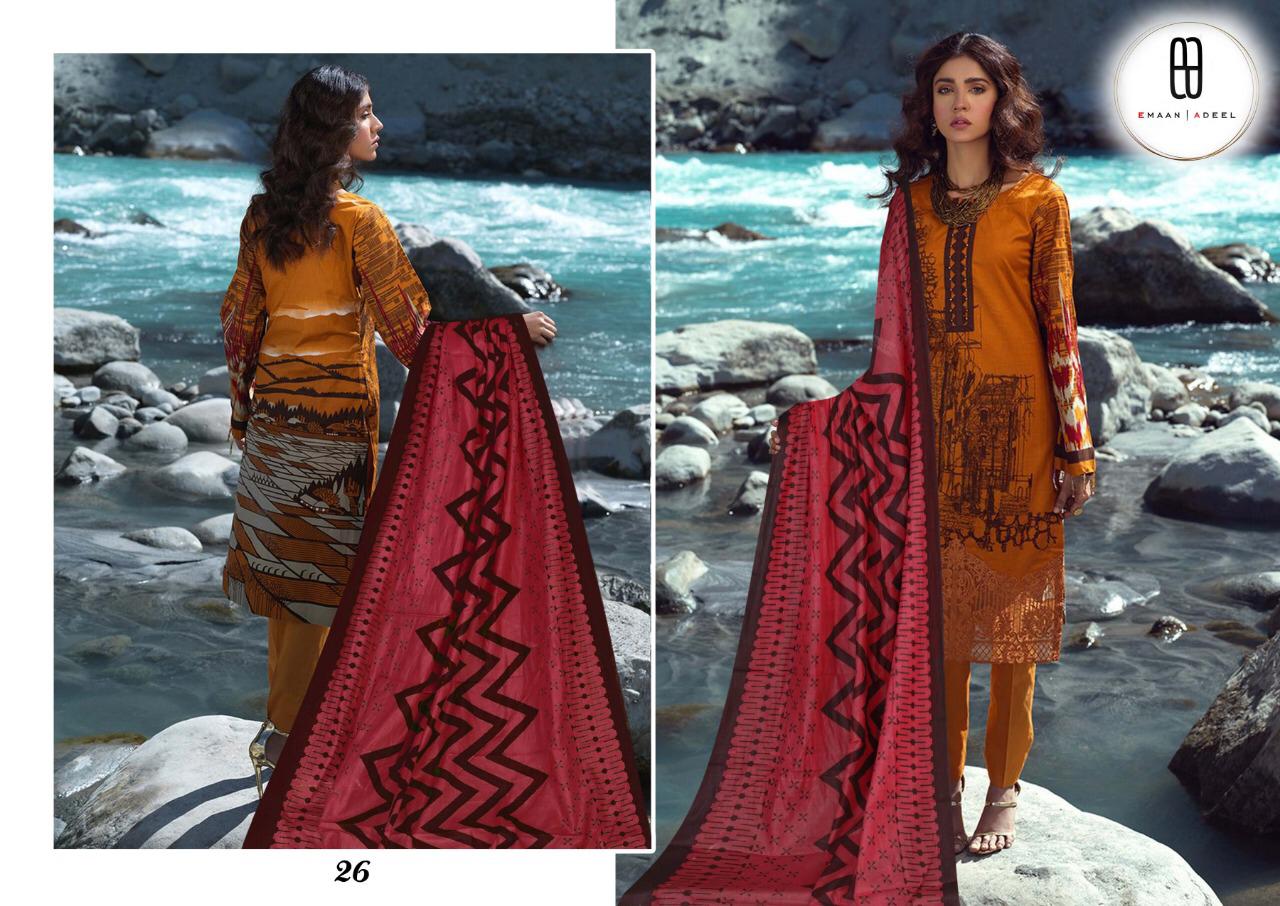 Emaan Adeel Vol 3 Pure Lawn Karachi Cotton Dress Material With Low Rate