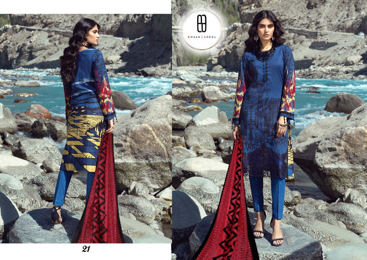 Emaan Adeel Vol 3 Pure Lawn Karachi Cotton Dress Material With Low Rate