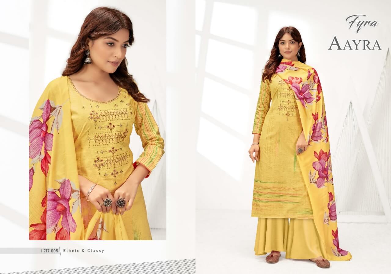 Fyra Aayra  Pure Cotton Suits With  Chiffon Dupatta Wholesale