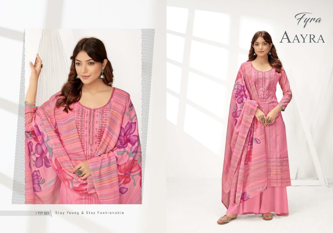 Fyra Aayra  Pure Cotton Suits With  Chiffon Dupatta Wholesale