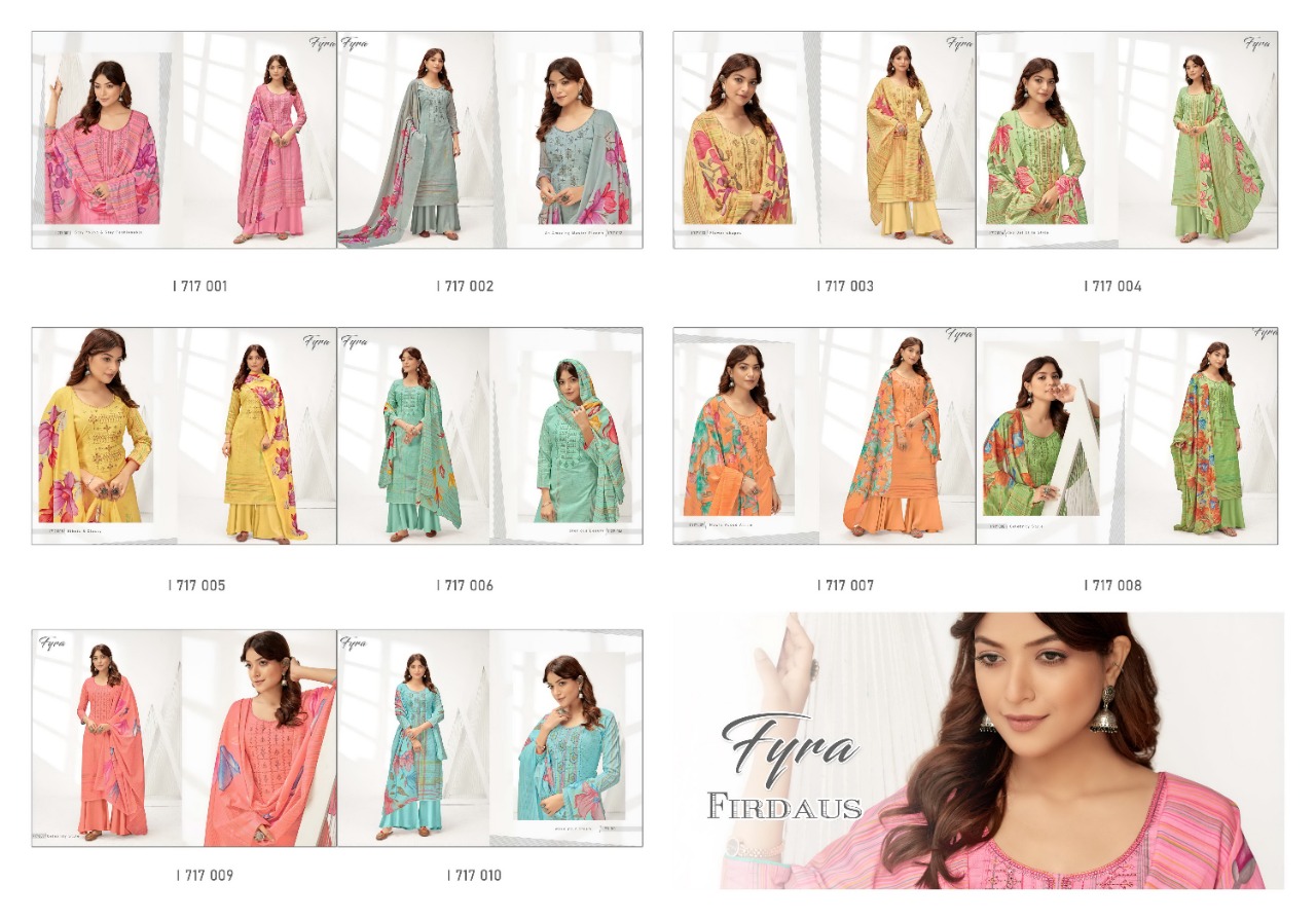 Fyra Firdaus  Fancy Cotton Digital Printed Dress Materials Catalog