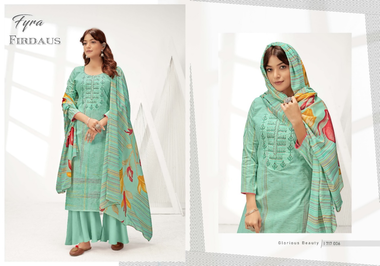 Fyra Firdaus  Fancy Cotton Digital Printed Dress Materials Catalog
