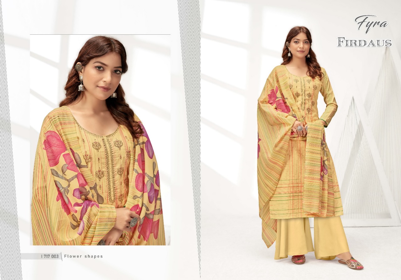 Fyra Firdaus  Fancy Cotton Digital Printed Dress Materials Catalog