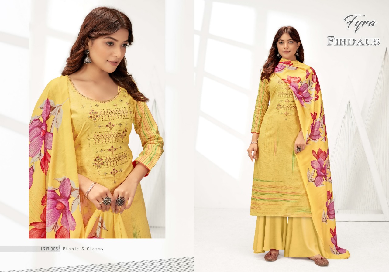 Fyra Firdaus  Fancy Cotton Digital Printed Dress Materials Catalog