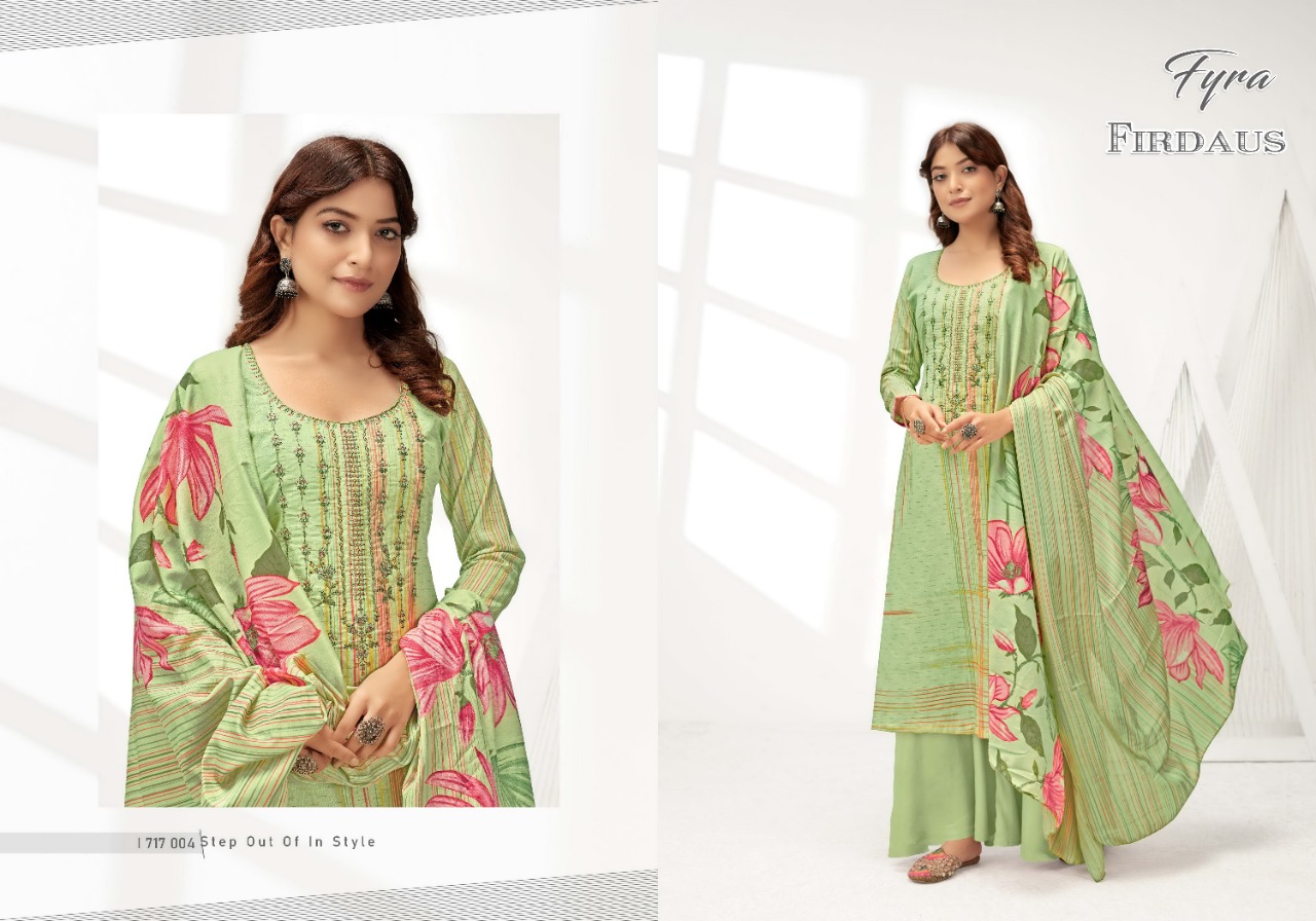 Fyra Firdaus  Fancy Cotton Digital Printed Dress Materials Catalog