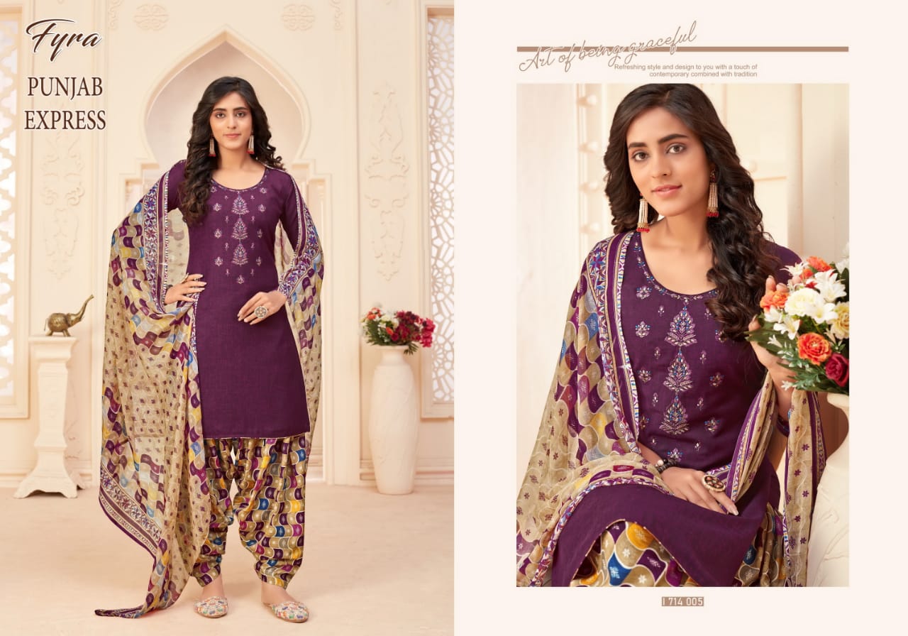 Fyra Punjab Express Soft Cotton Women's Dress Material Online Low Price Catalog