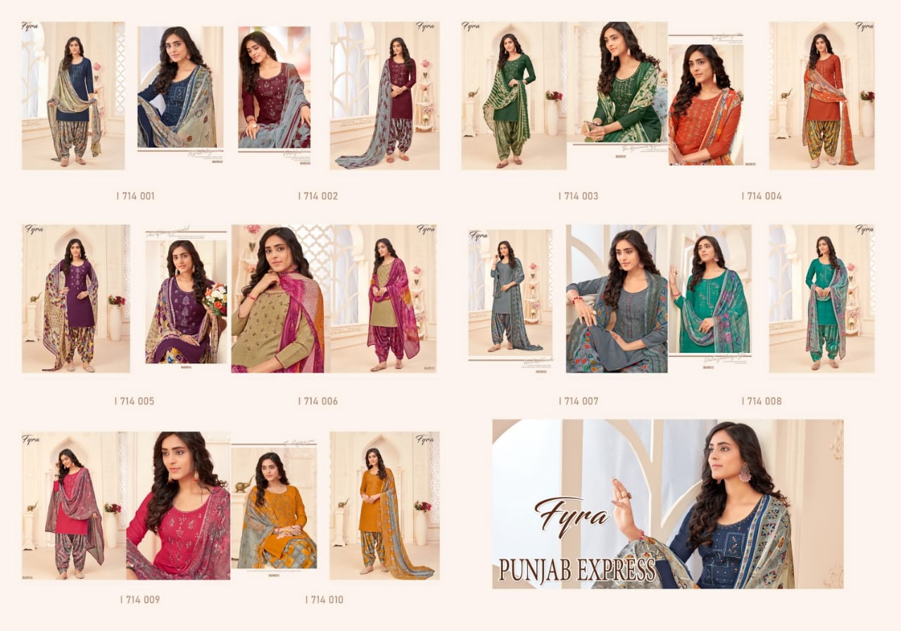 Fyra Punjab Express Soft Cotton Women's Dress Material Online Low Price Catalog