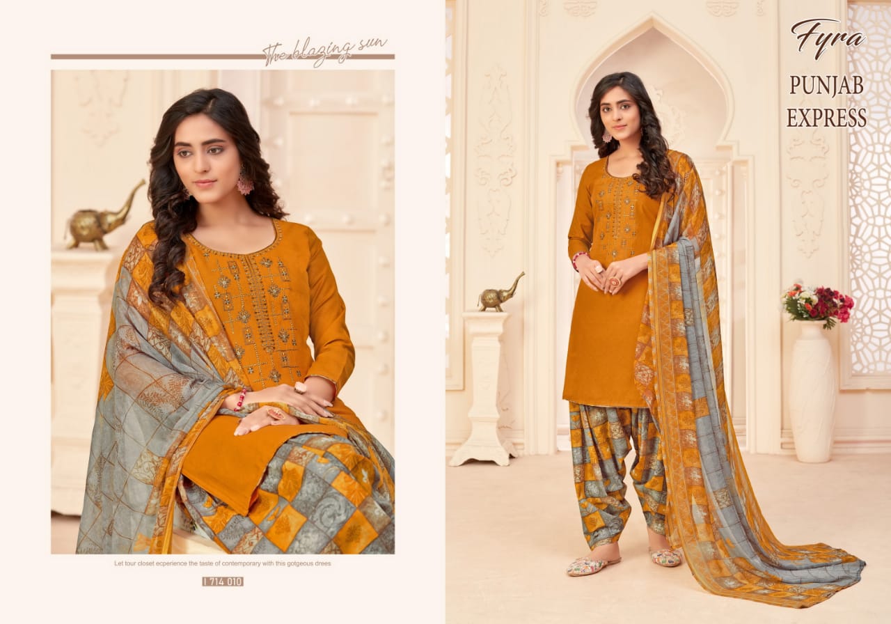 Fyra Punjab Express Soft Cotton Women's Dress Material Online Low Price Catalog