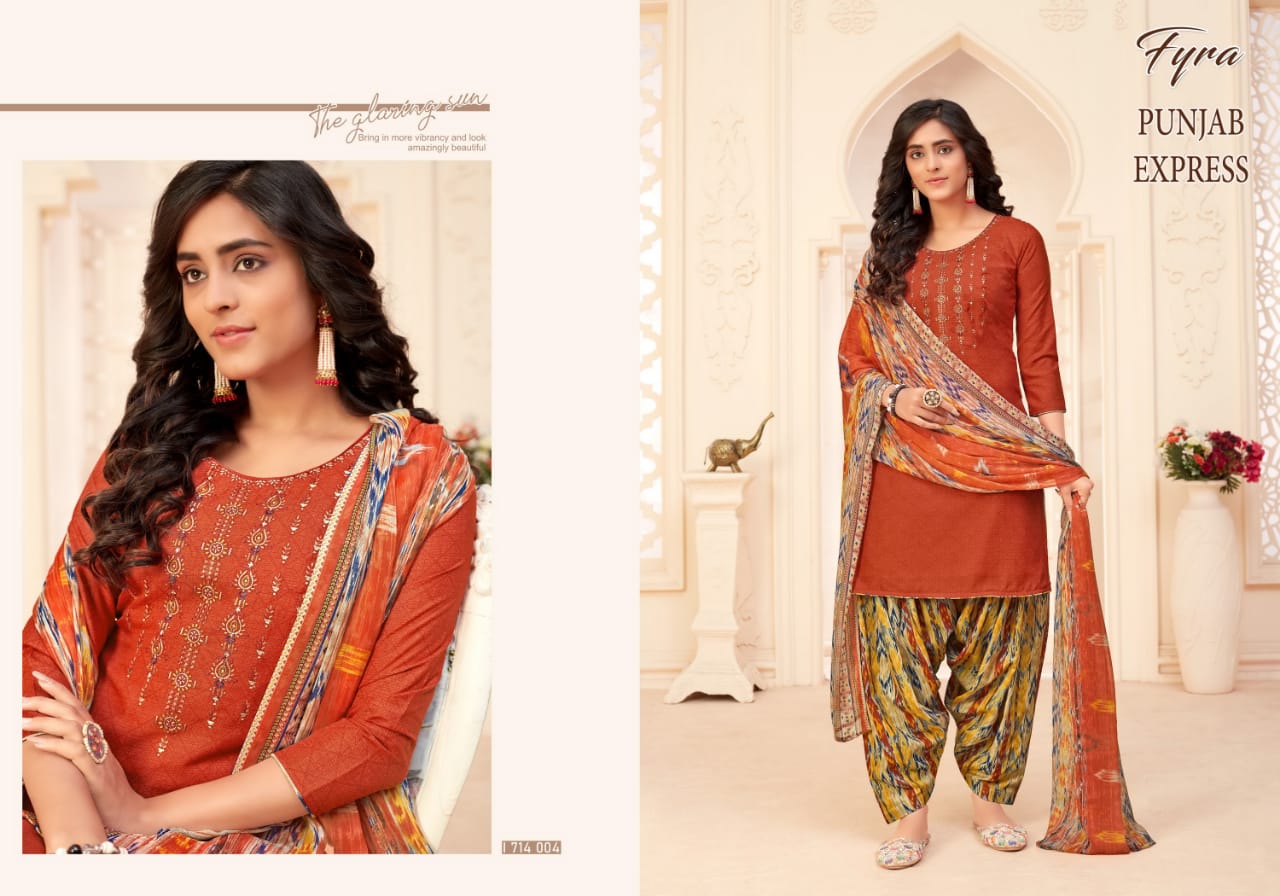 Fyra Punjab Express Soft Cotton Women's Dress Material Online Low Price Catalog