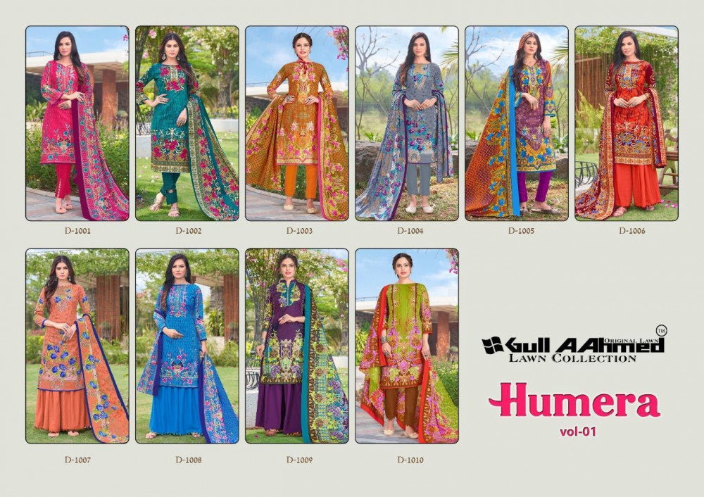 Gull Aahmed Humera Vol 1  Formal Wear Printed Lawn Cotton Suit Material