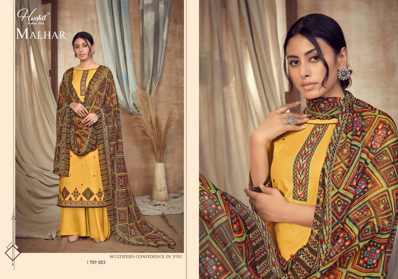 Harshit Malhar Pure Cambric Designer Dress Material Catalog