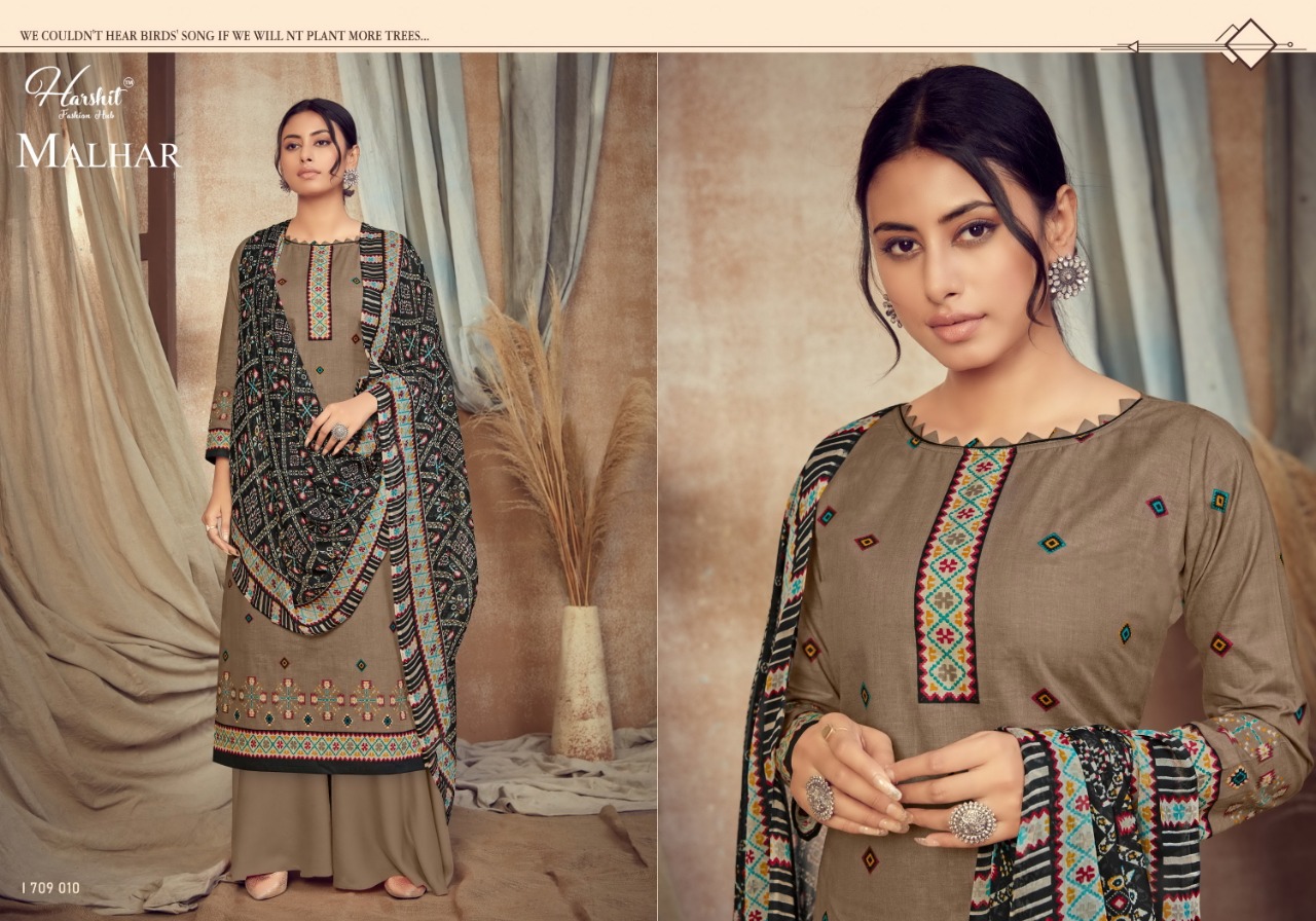 Harshit Malhar Pure Cambric Designer Dress Material Catalog