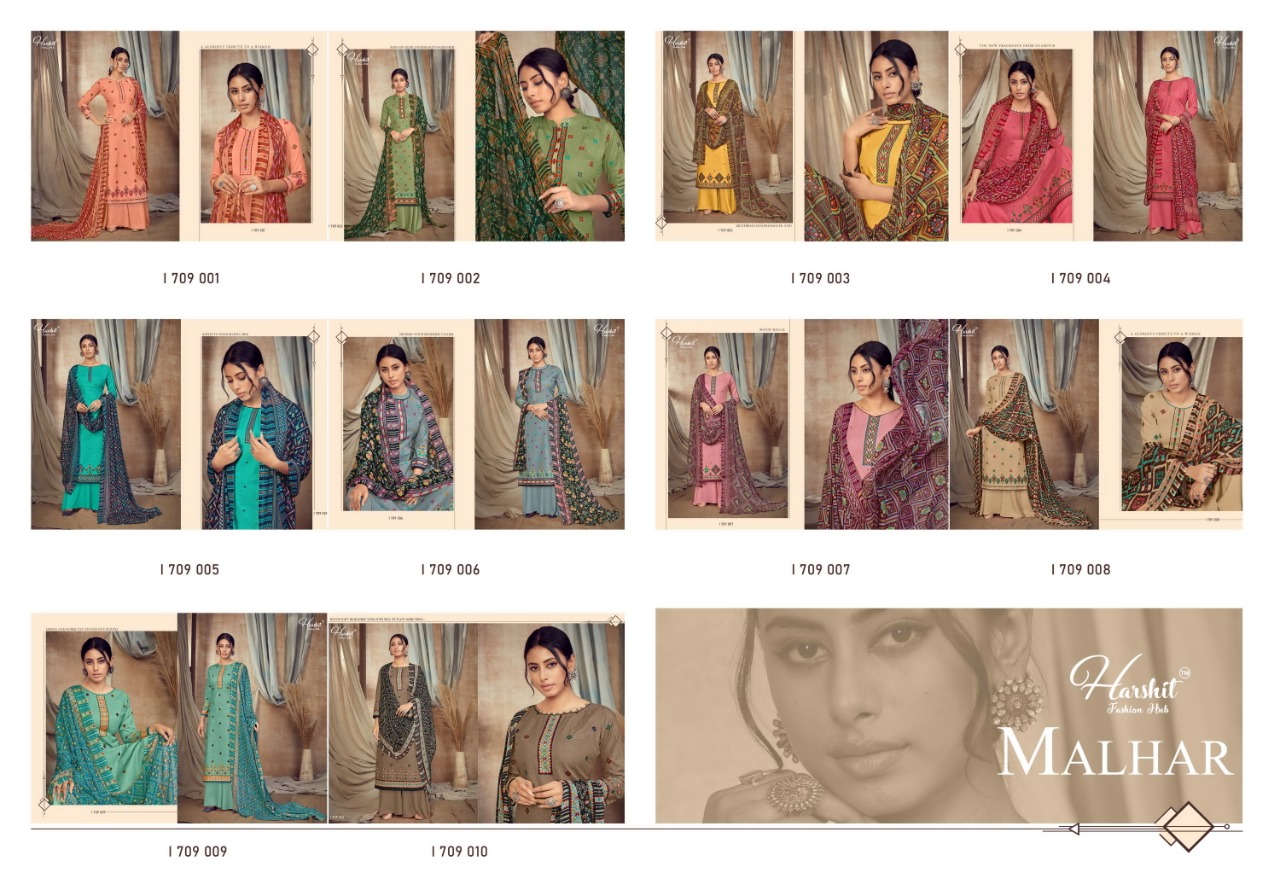 Harshit Malhar Pure Cambric Designer Dress Material Catalog