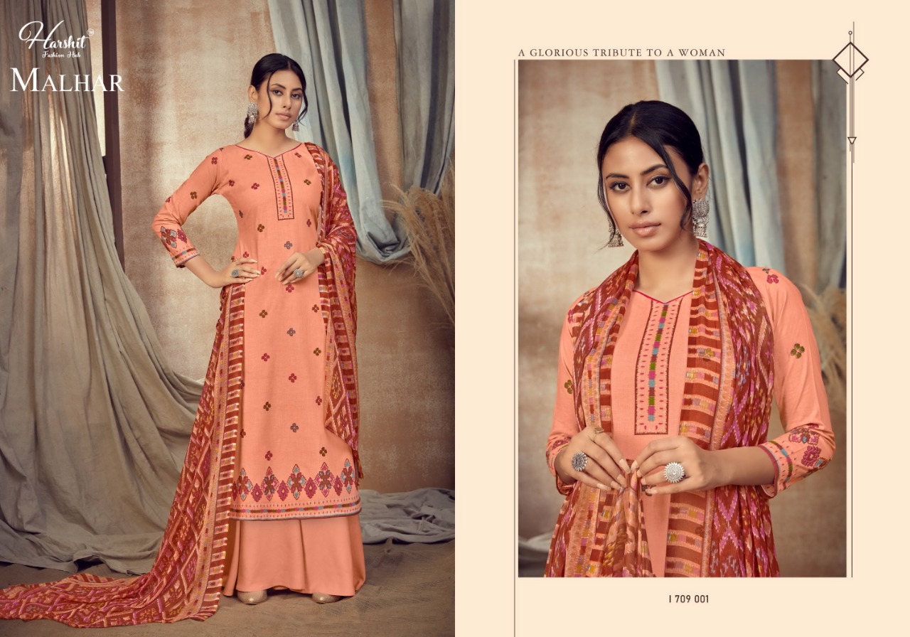 Harshit Malhar Pure Cambric Designer Dress Material Catalog