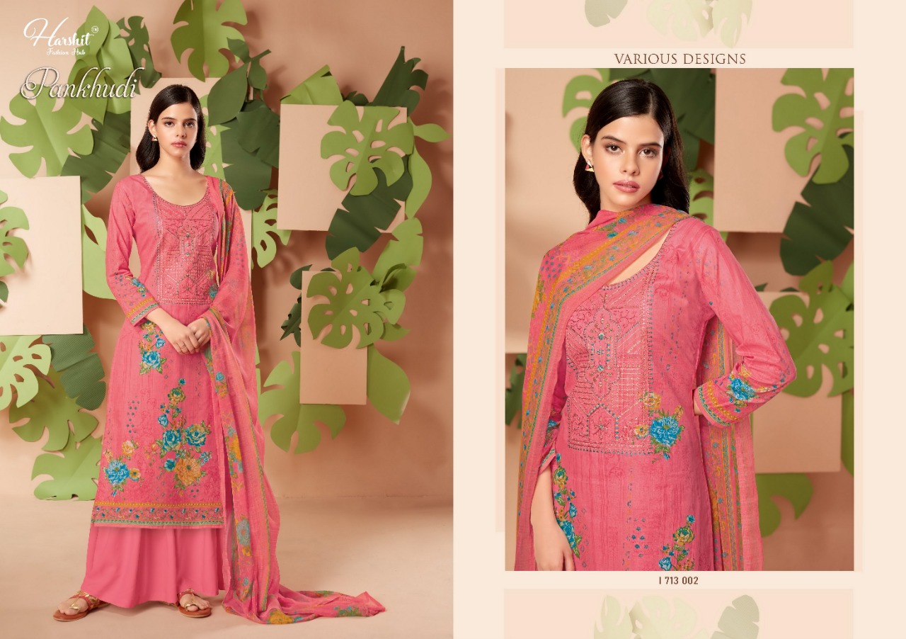 Harshit Pankhudi Vol 2 Printed Embroidery Designer Dress Material  Catalog