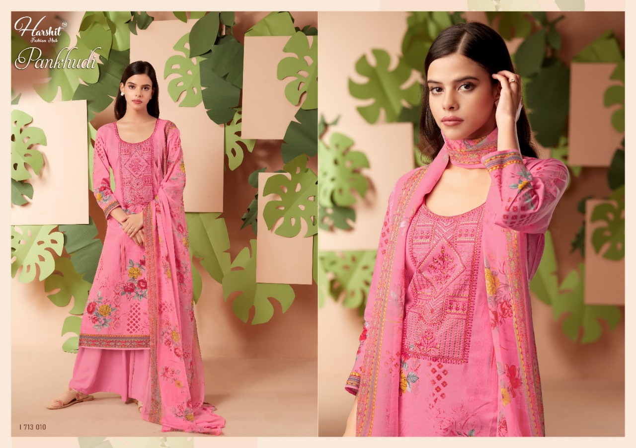 Harshit Pankhudi Vol 2 Printed Embroidery Designer Dress Material  Catalog