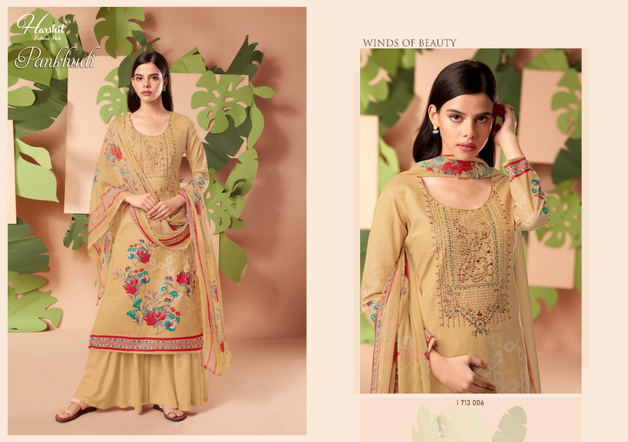 Harshit Pankhudi Vol 2 Printed Embroidery Designer Dress Material  Catalog