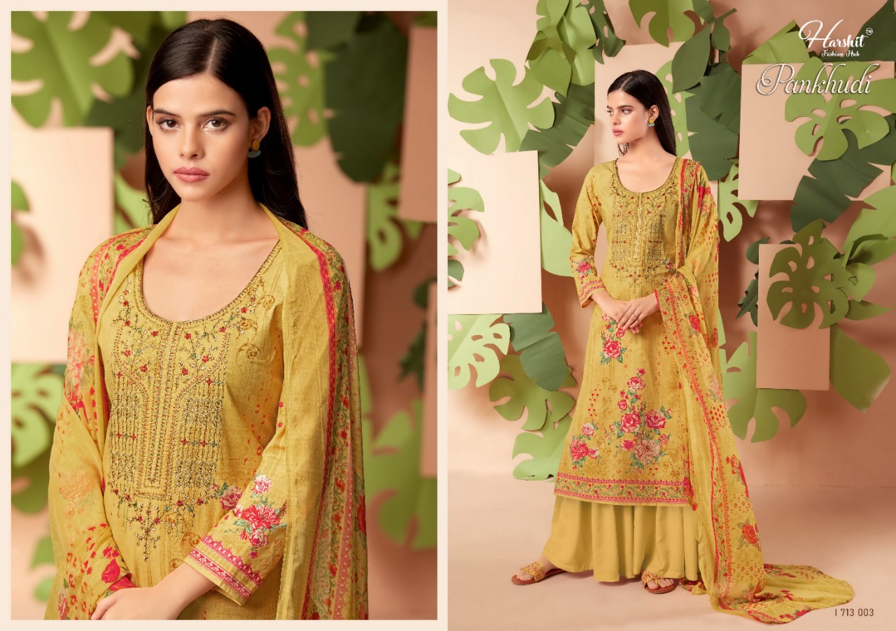 Harshit Pankhudi Vol 2 Printed Embroidery Designer Dress Material  Catalog