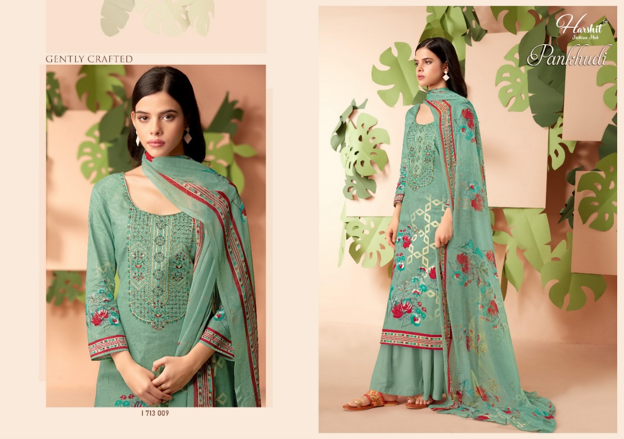Harshit Pankhudi Vol 2 Printed Embroidery Designer Dress Material  Catalog