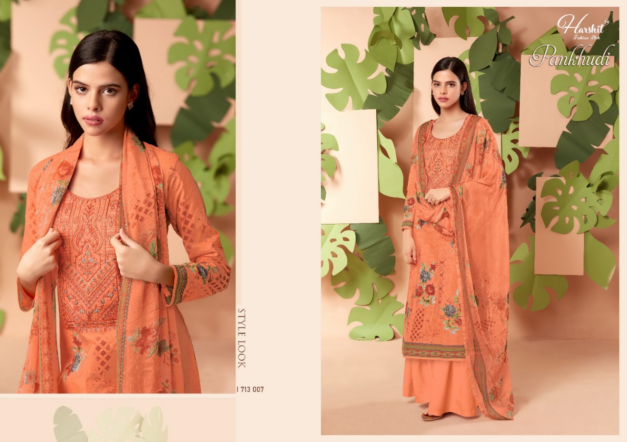 Harshit Pankhudi Vol 2 Printed Embroidery Designer Dress Material  Catalog