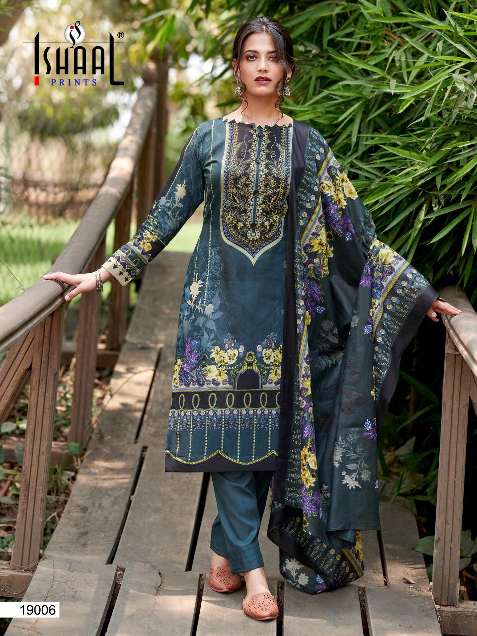 Ishaal Gulmohar Vol  19 Pure Lawn Karachi Dress Material Buy Lawn Cotton Suits Wholesale
