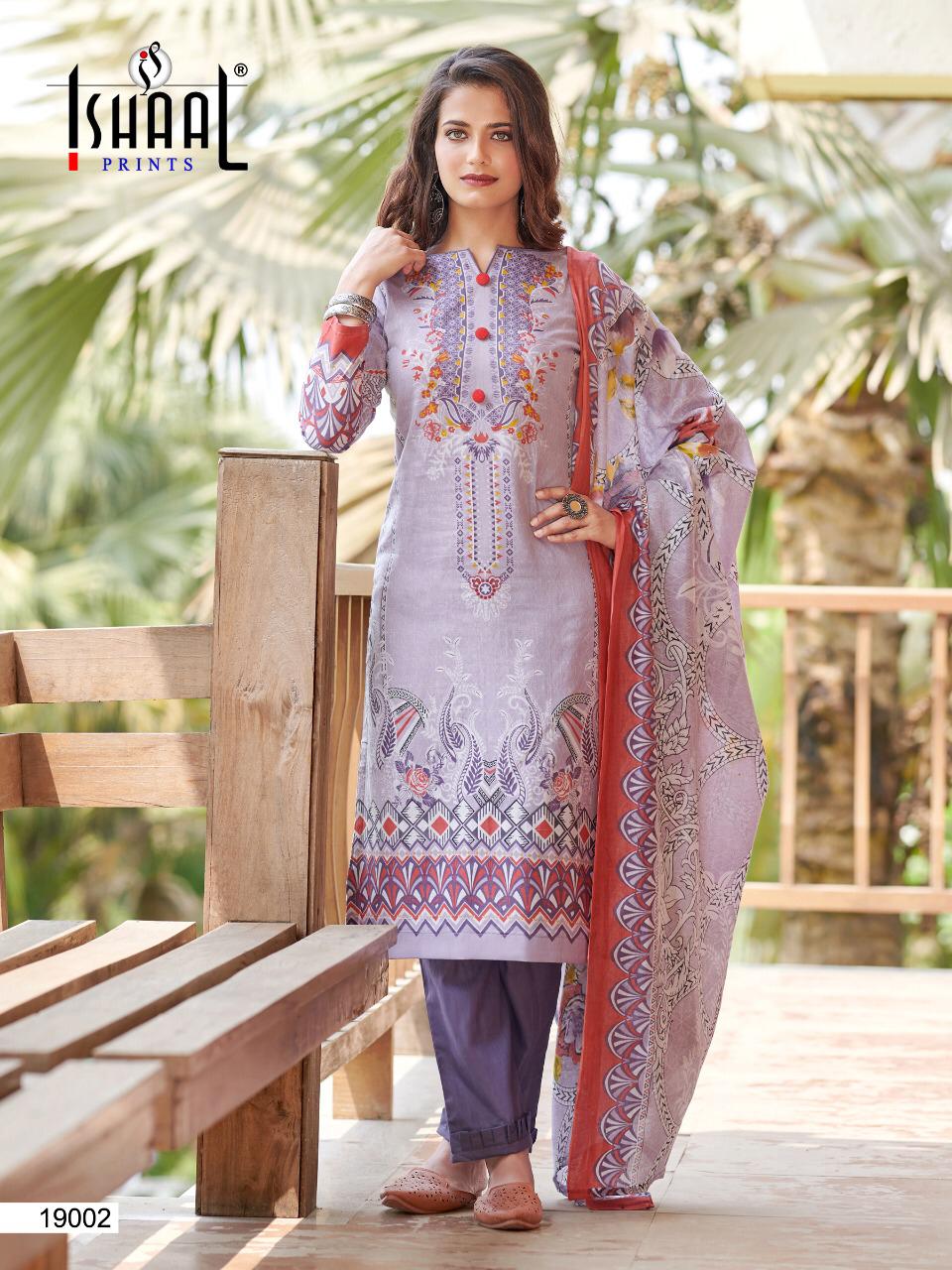 Ishaal Gulmohar Vol  19 Pure Lawn Karachi Dress Material Buy Lawn Cotton Suits Wholesale