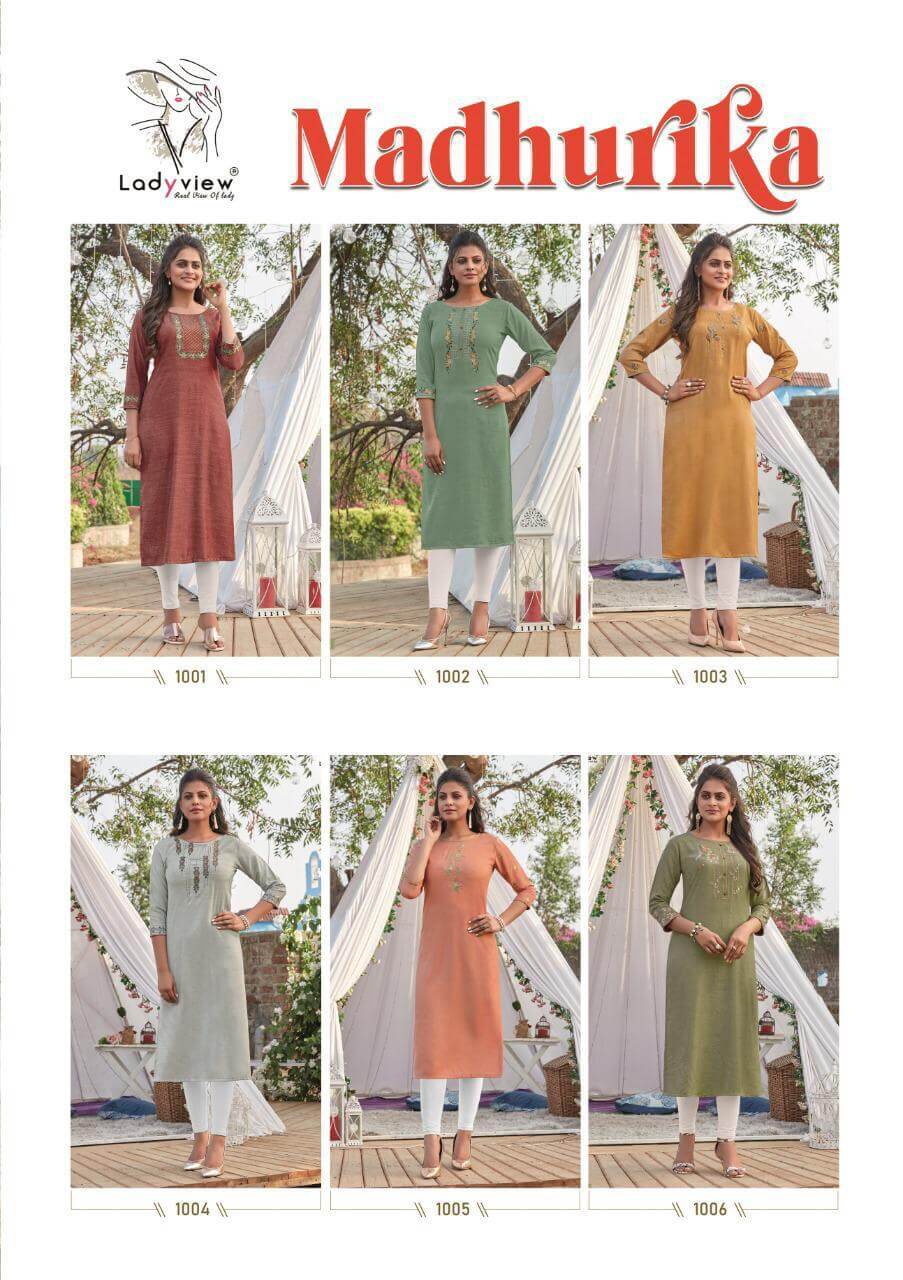 Ladyview Madhulika Rayon Stylist Embroidery Kurti Catalog