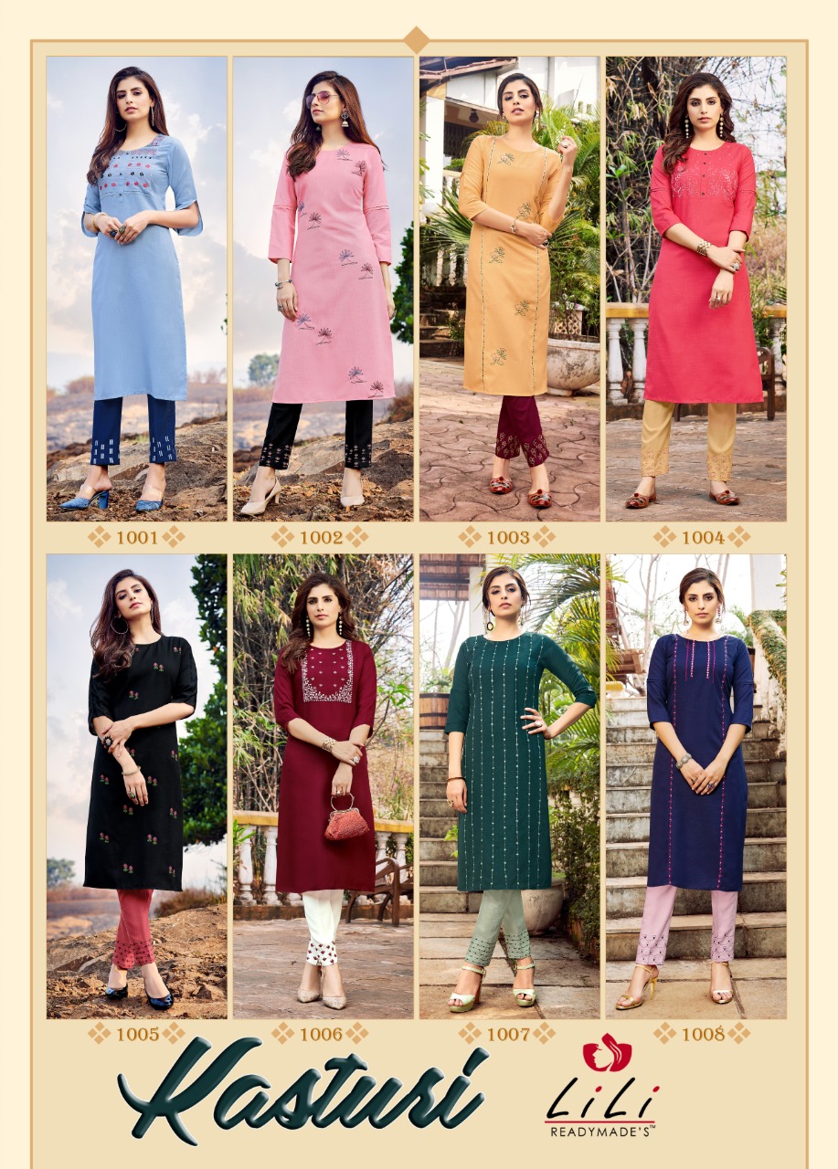 Lili Kasturi  Casual Wear Printed Kurti With  Bottom Catalog