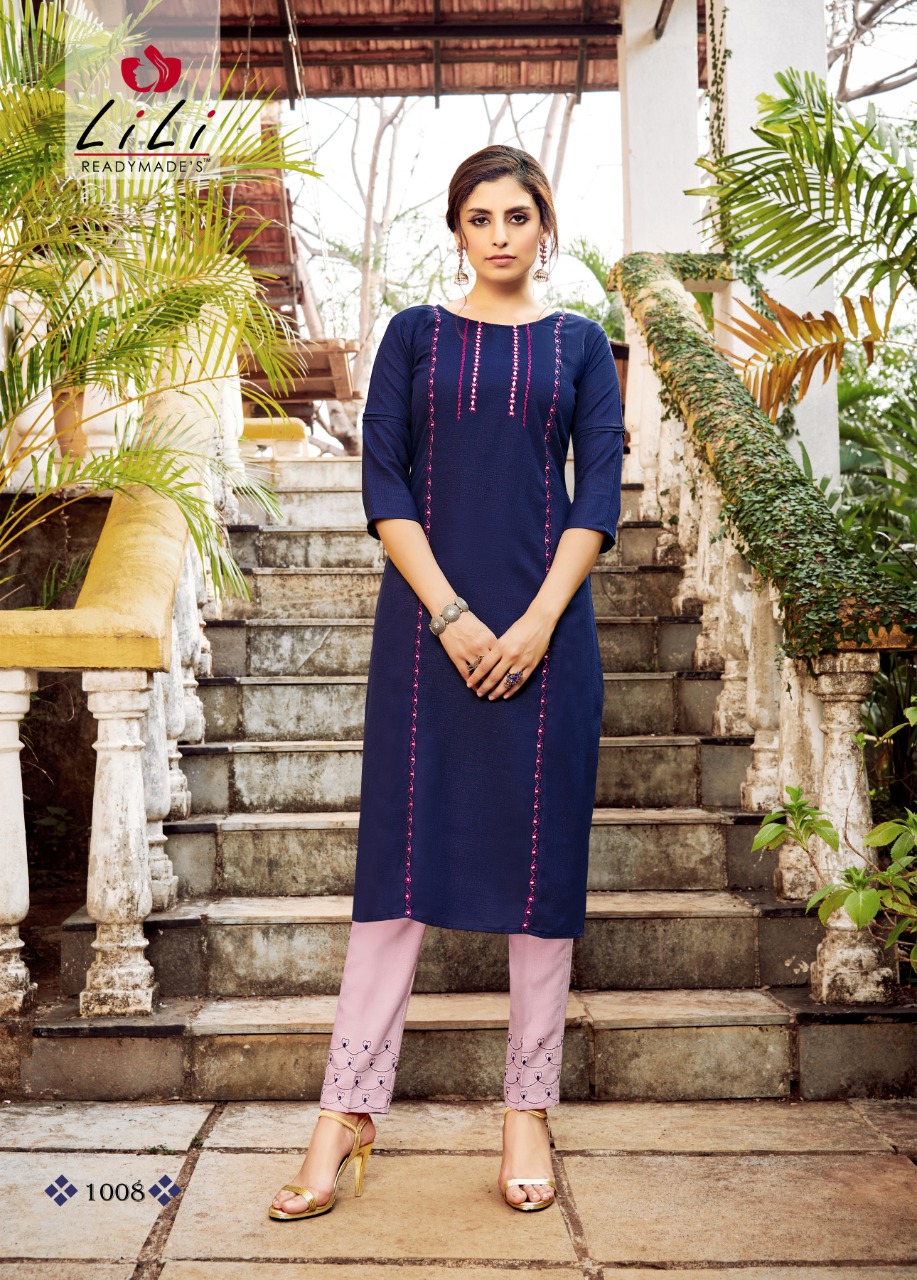 Lili Kasturi  Casual Wear Printed Kurti With  Bottom Catalog
