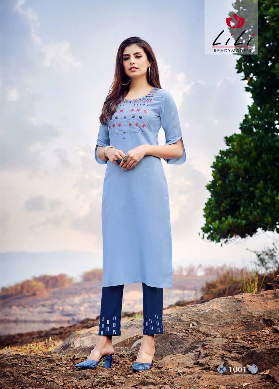 Lili Kasturi  Casual Wear Printed Kurti With  Bottom Catalog