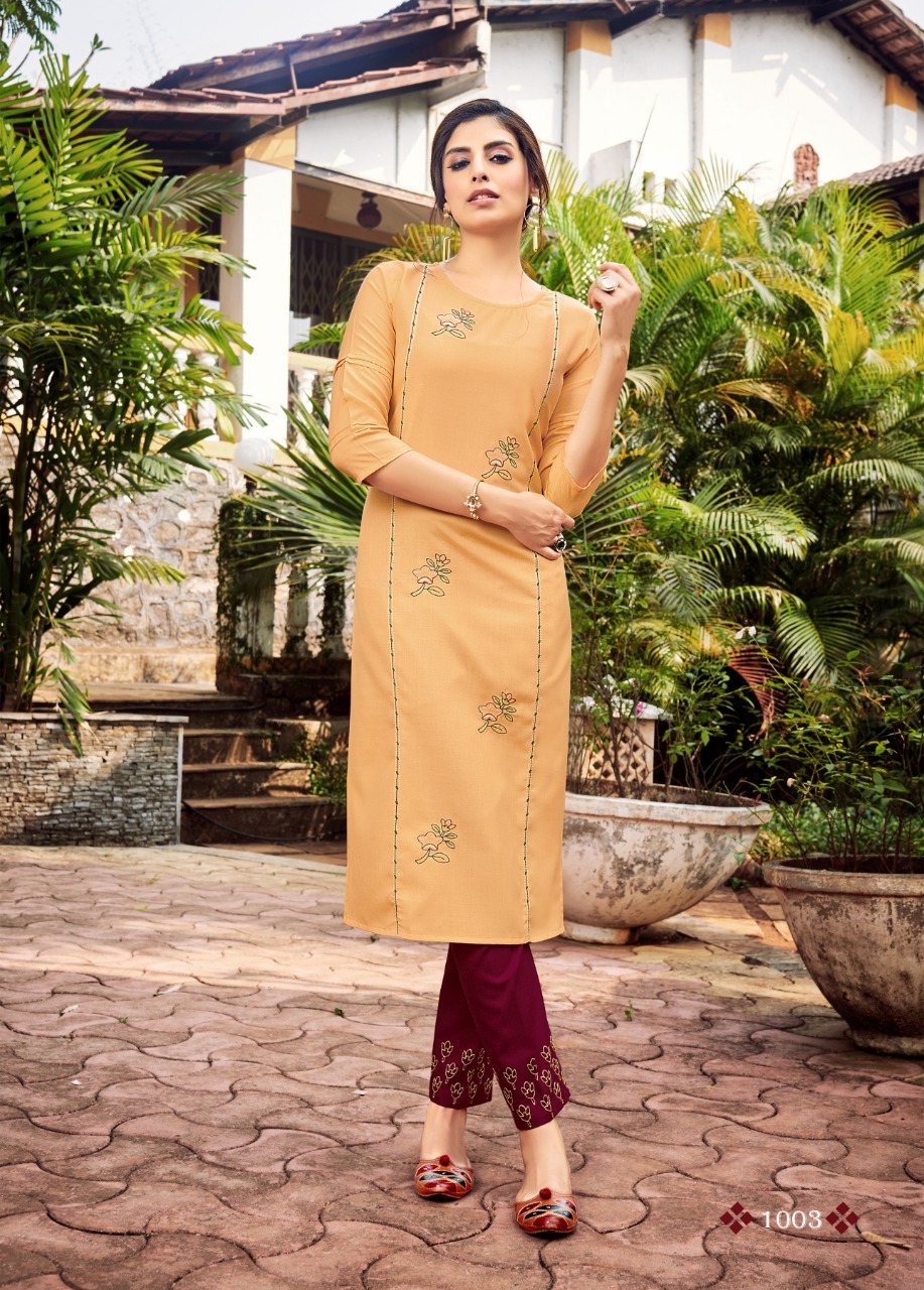 Lili Kasturi  Casual Wear Printed Kurti With  Bottom Catalog