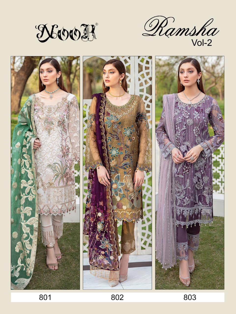 Noor Ramsha Vol  2 Pakistani Salwar Kameez Bulk Buy Wholesale Pakistani  Catalog