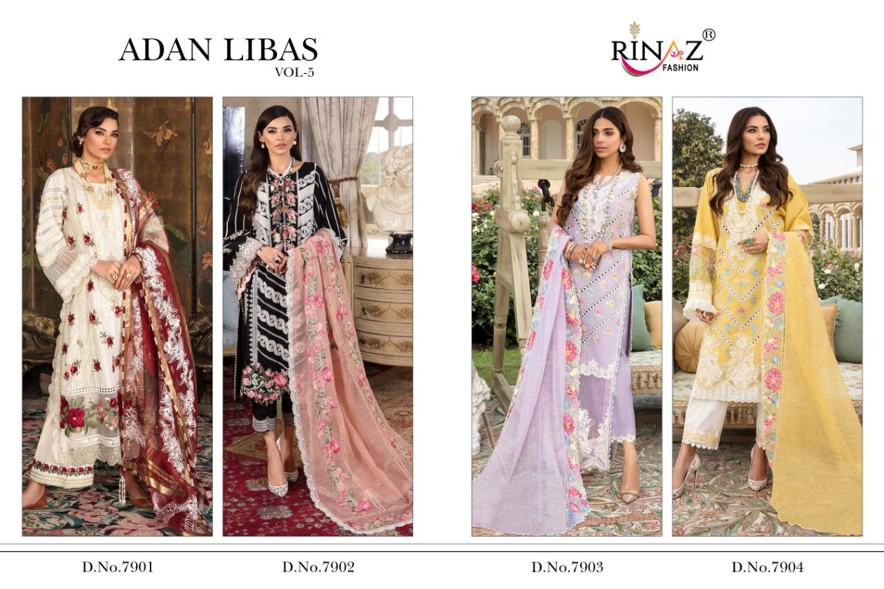 Rinaz Adan Libas 5 Pakistani Unstitched Cambric Cotton Suits  Catalog