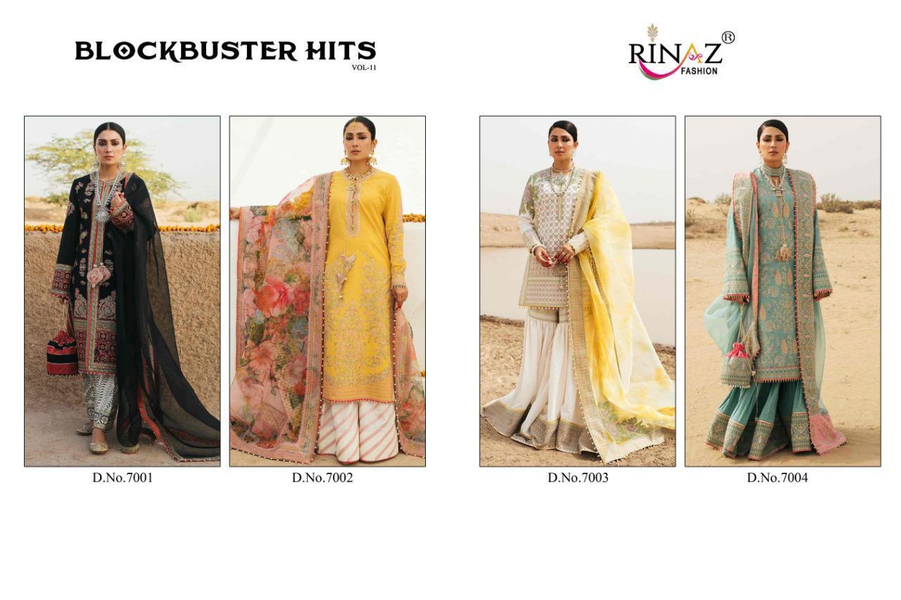 Rinaz Block Buster Hits Vol  11 Premium Pakistani Suits Catalog